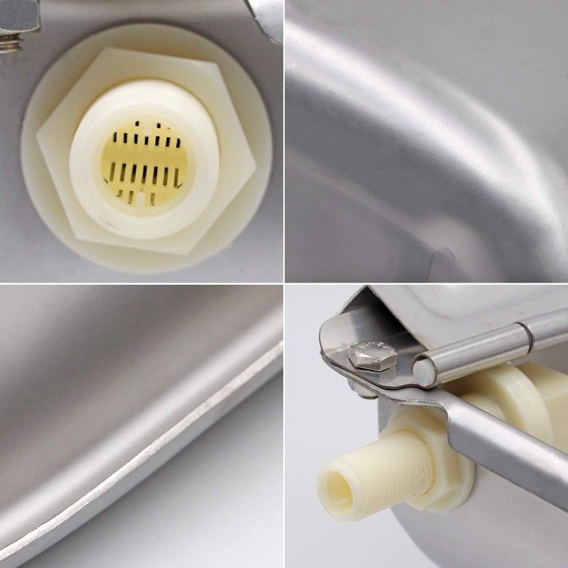 MUDUOBAN Automatic Water Dispenser for Dogs,Automatic Chicken Waterer,Outdoor Dog Water Feeder,304 Stainless Steel Water Bowl with Plastic Float Valve - Image 4